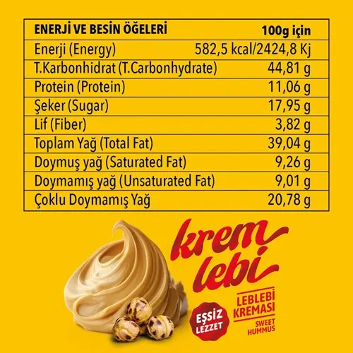 Friggy leblebi kreması besin değeri