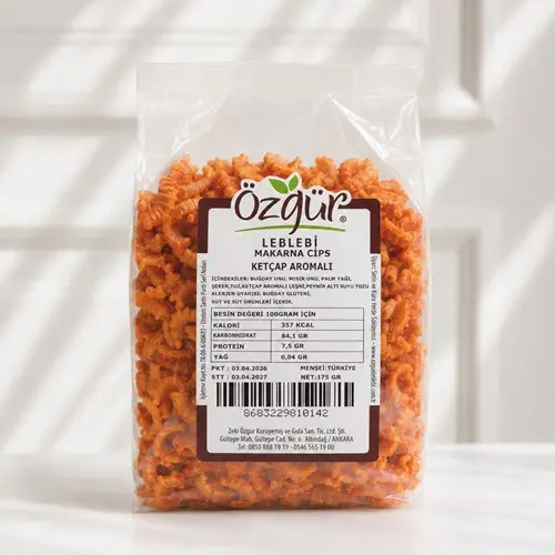 Yağsız Ketçap Aromalı Makarna Cips